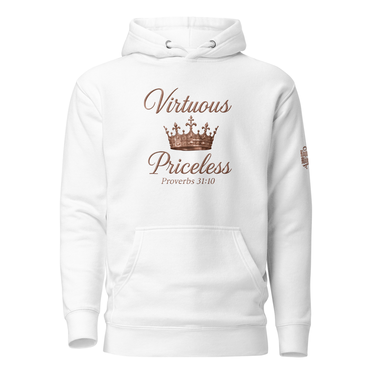 Virtuous Woman Pullover Hoodie — white — Front