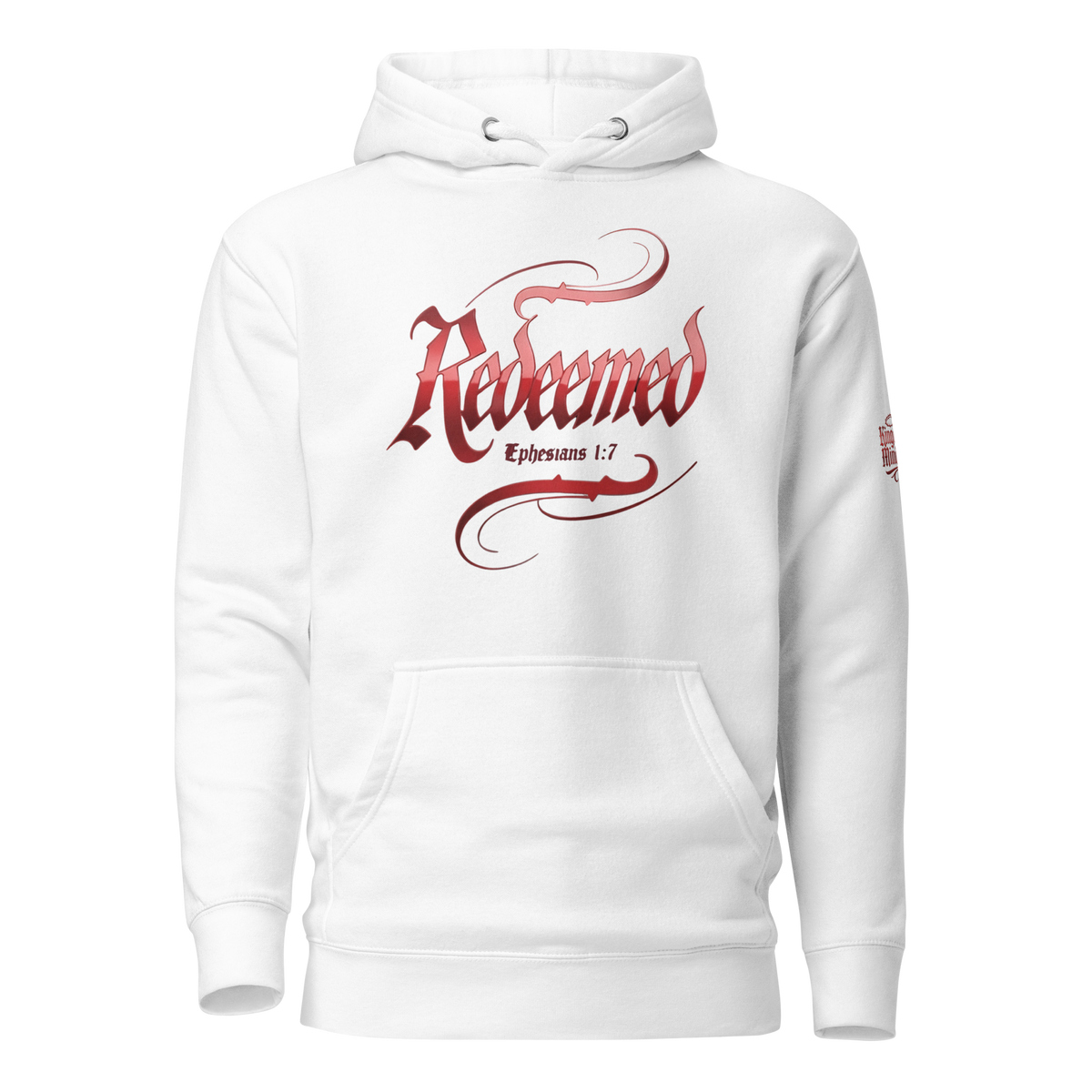 Redeemed Standard Pullover Hoodie — White — Front