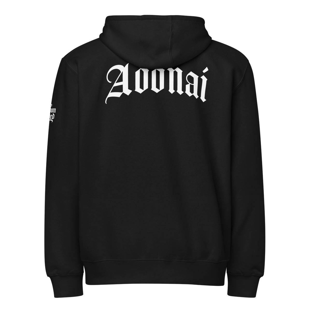 Adonai Premium Zip Hoodie — Black — Back