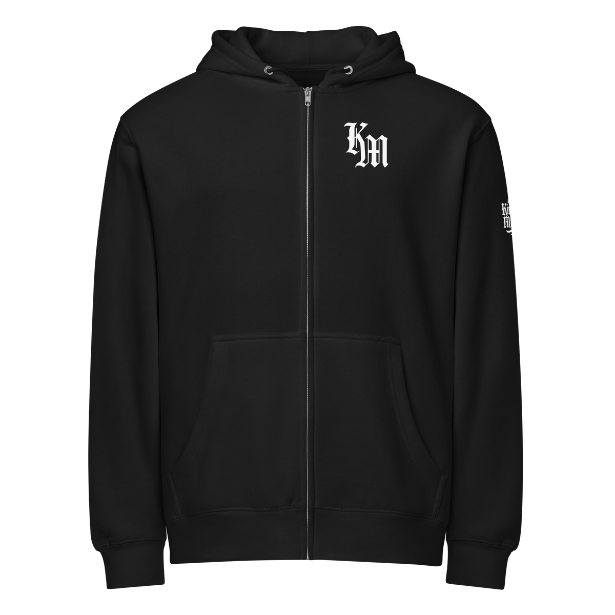 Adonai Premium Zip Hoodie — Black — Front