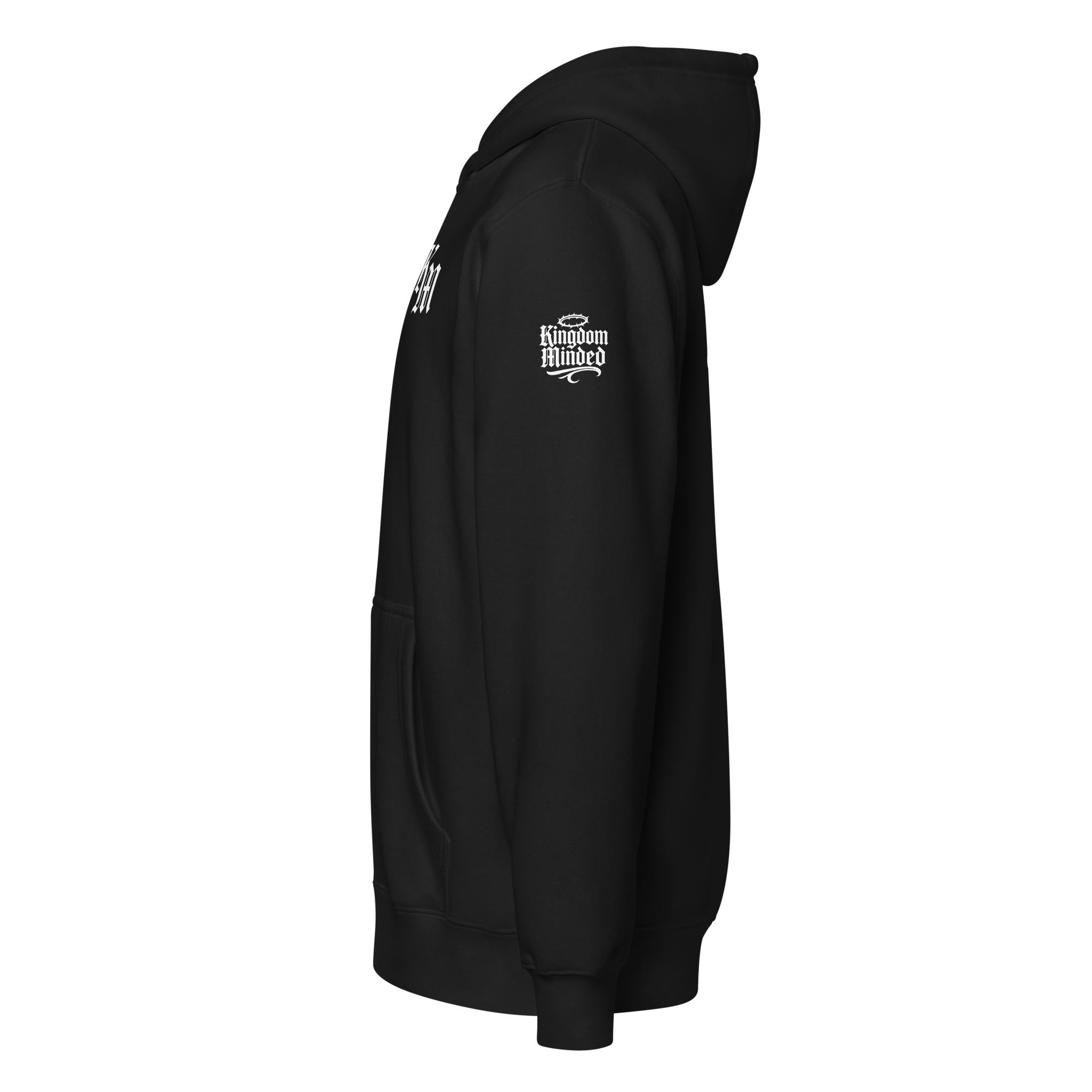 Yahweh Premium Zip Hoodie — Black — Left