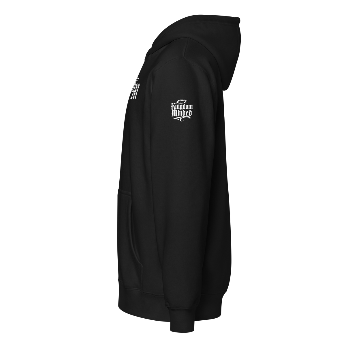 Yahweh Premium Zip Hoodie — Black — Left