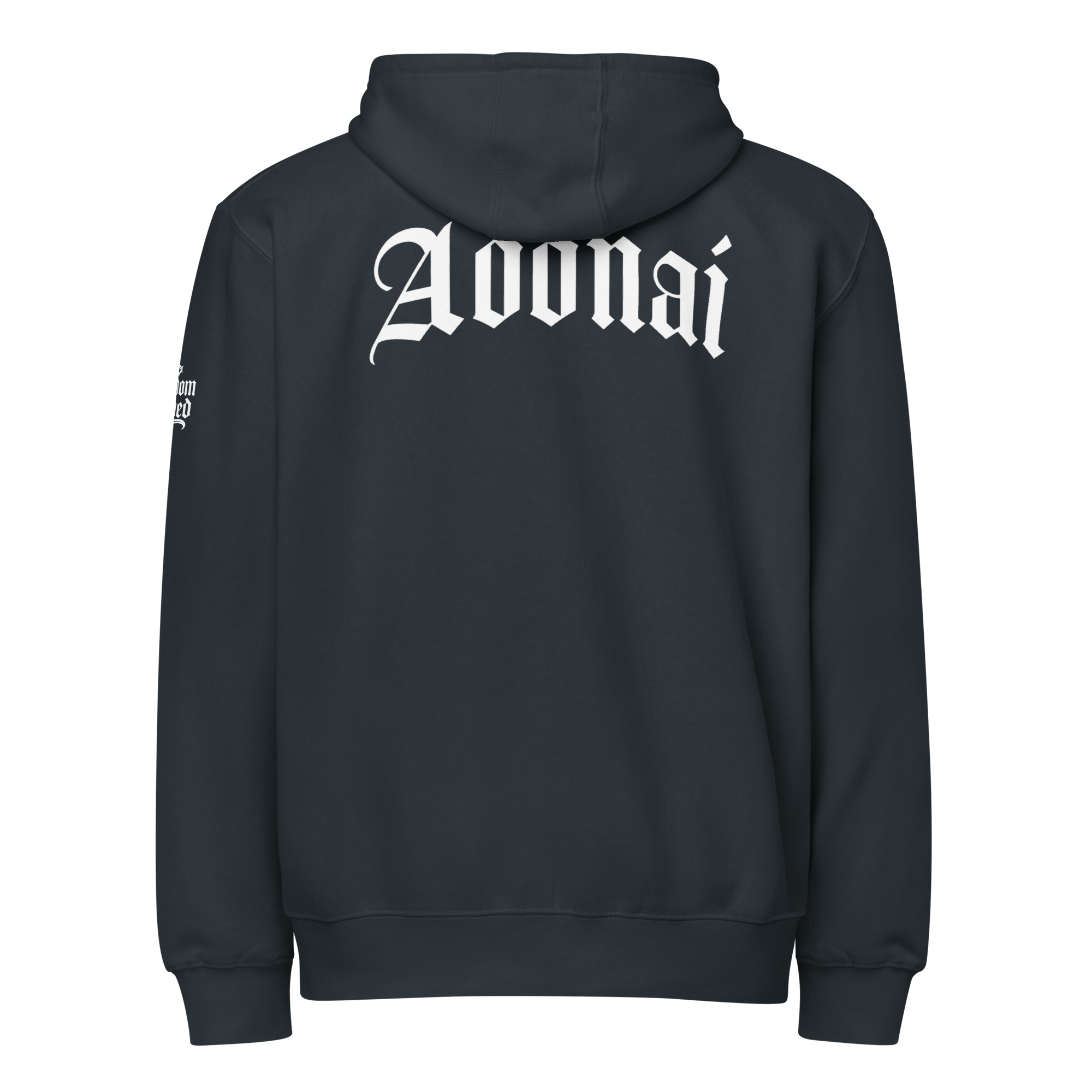 Adonai Premium Zip Hoodie — Navy — Back