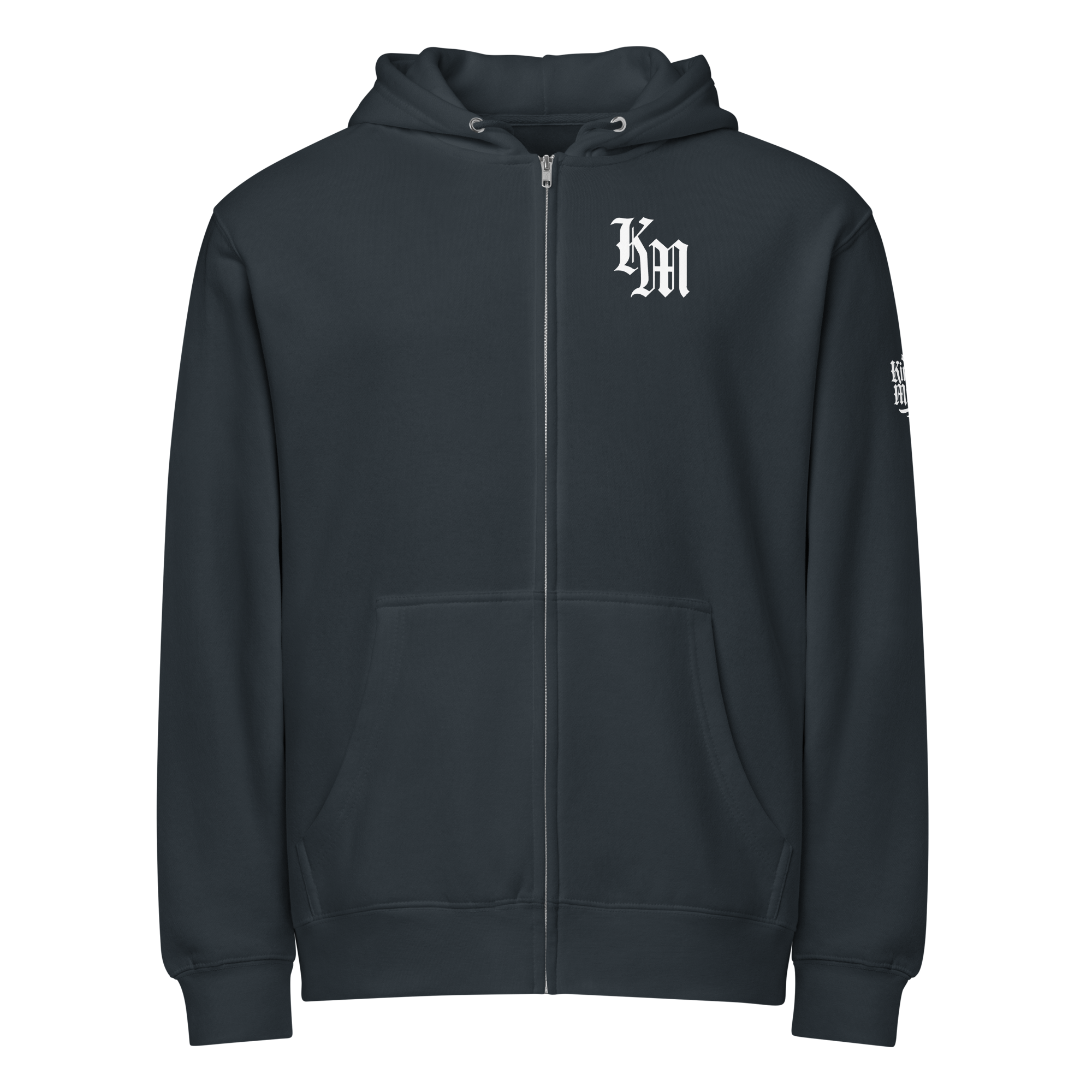 Adonai Premium Zip Hoodie — Navy — Front