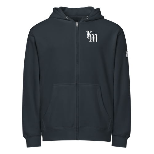 Adonai Premium Zip Hoodie — Navy — Front