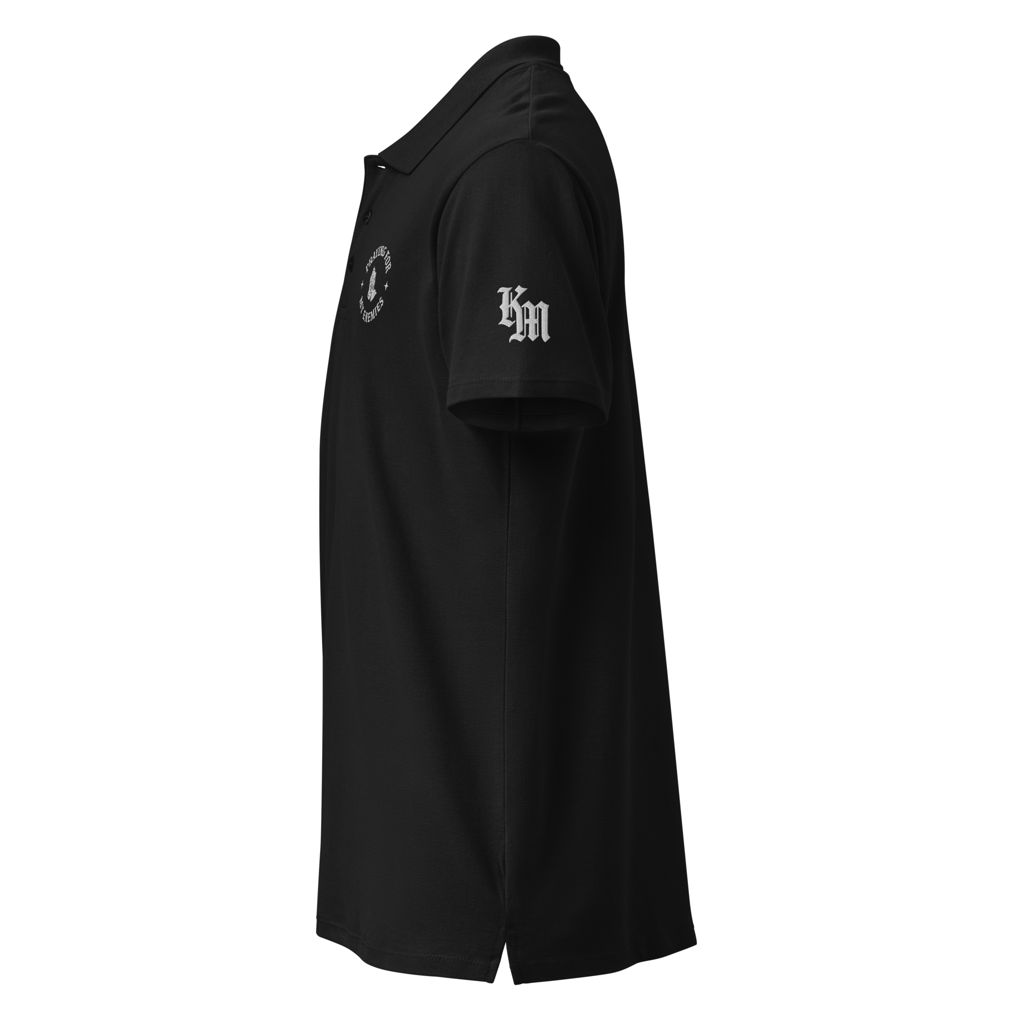 Praying for My Enemies Polo — black — Left