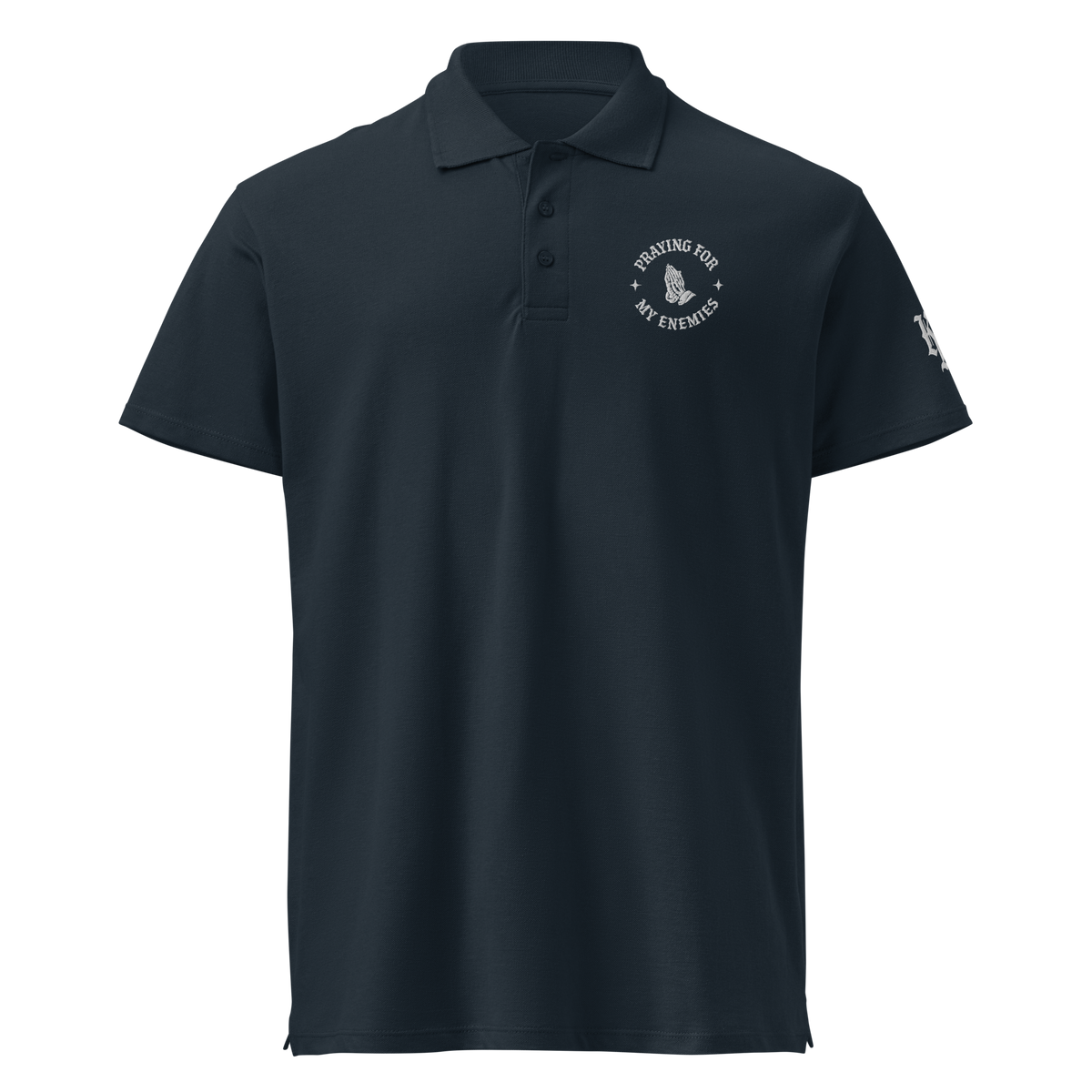 Praying for My Enemies Polo — navy — Front