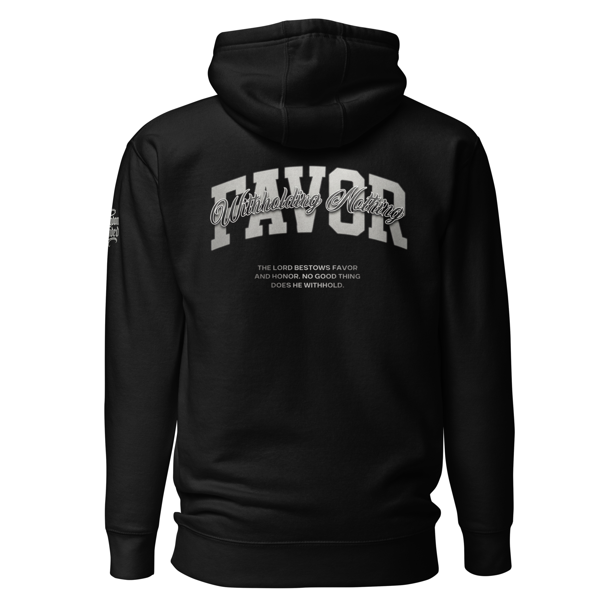 Favor Premium Pullover Hoodie — black — Back