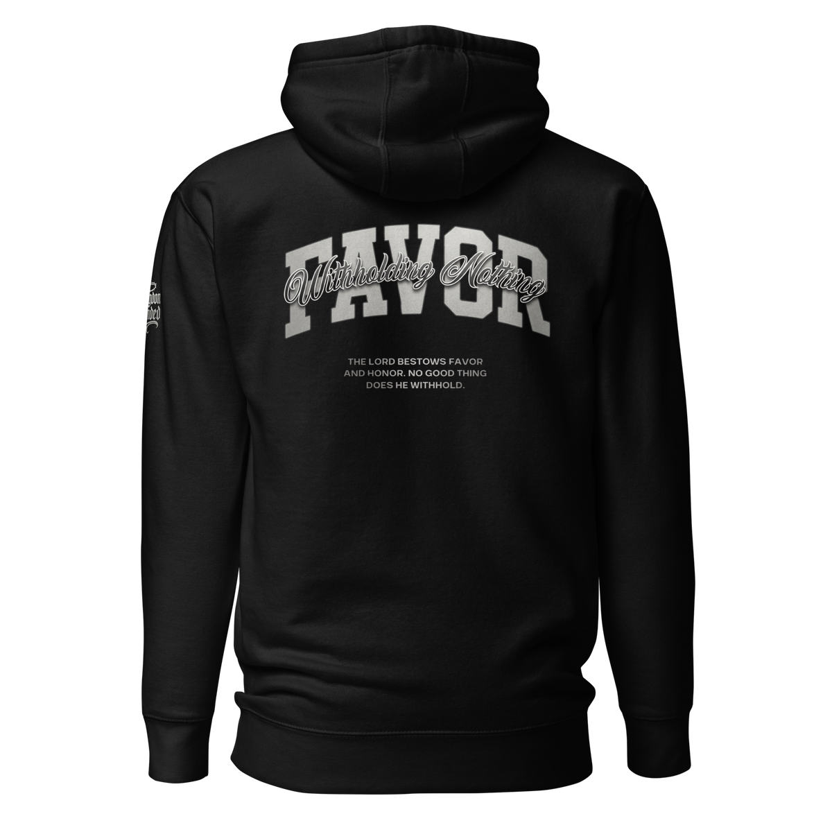 Favor Premium Pullover Hoodie — black — Back