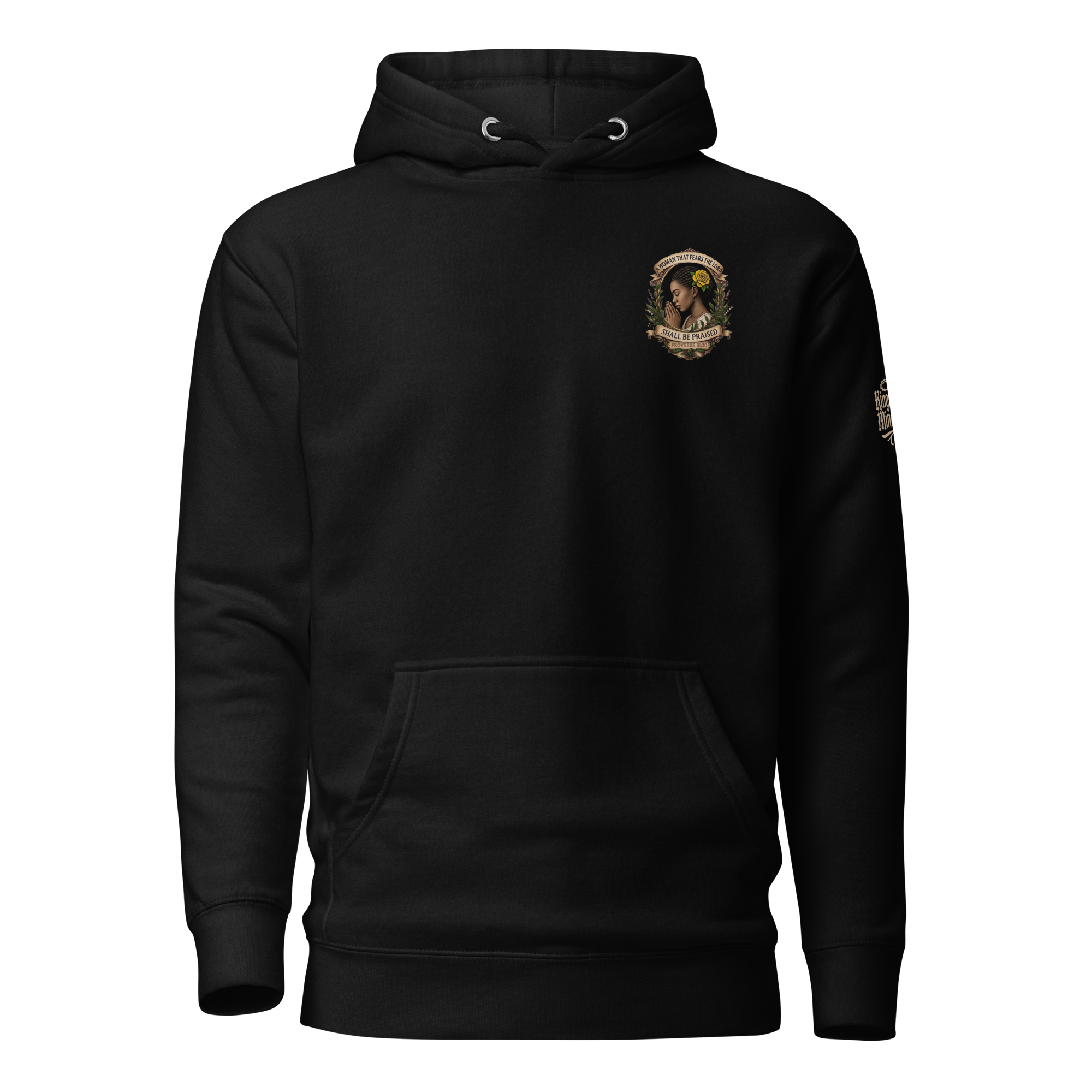 Shall Be Praised Premium Pullover Hoodie — black — Front