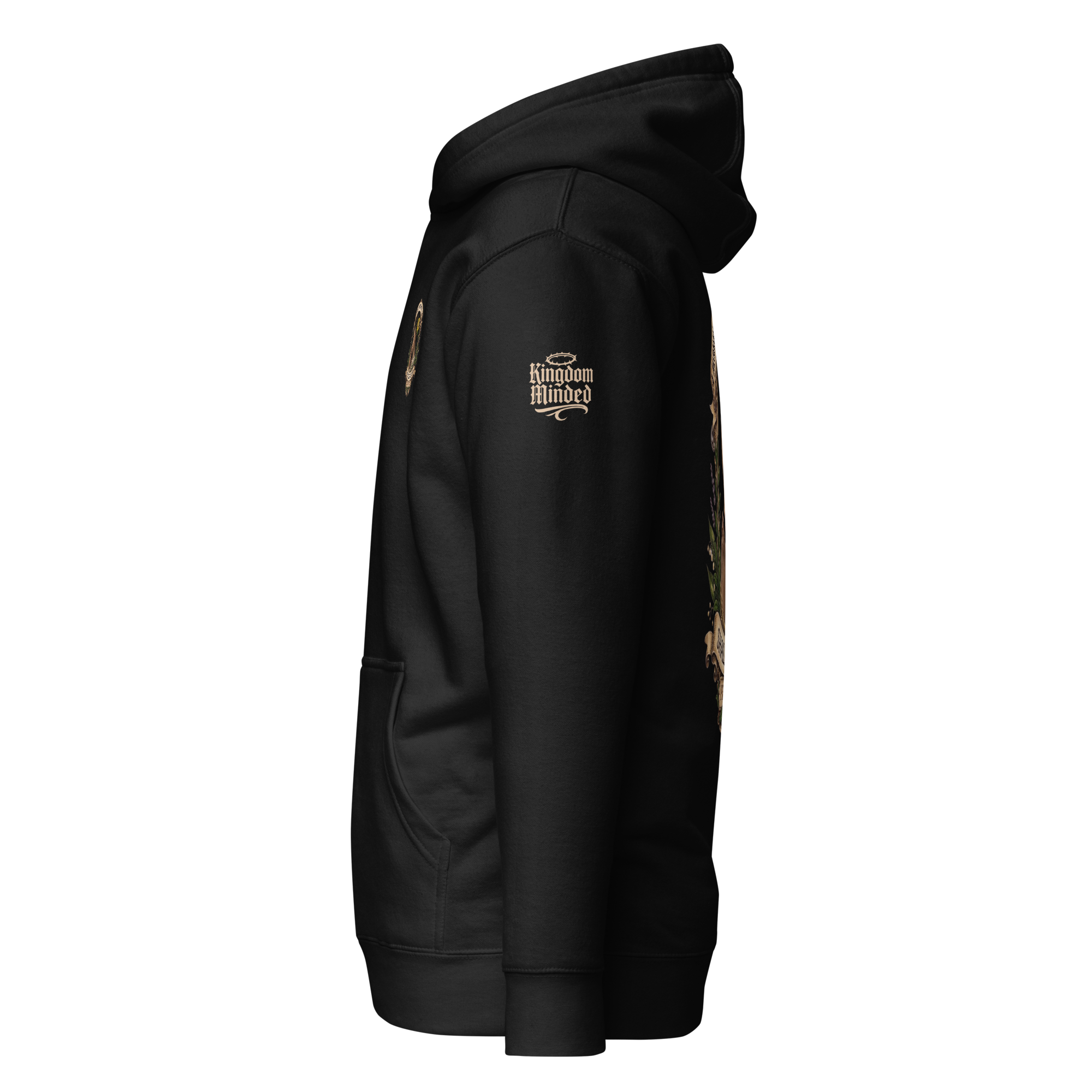 Shall Be Praised Premium Pullover Hoodie — black — Left