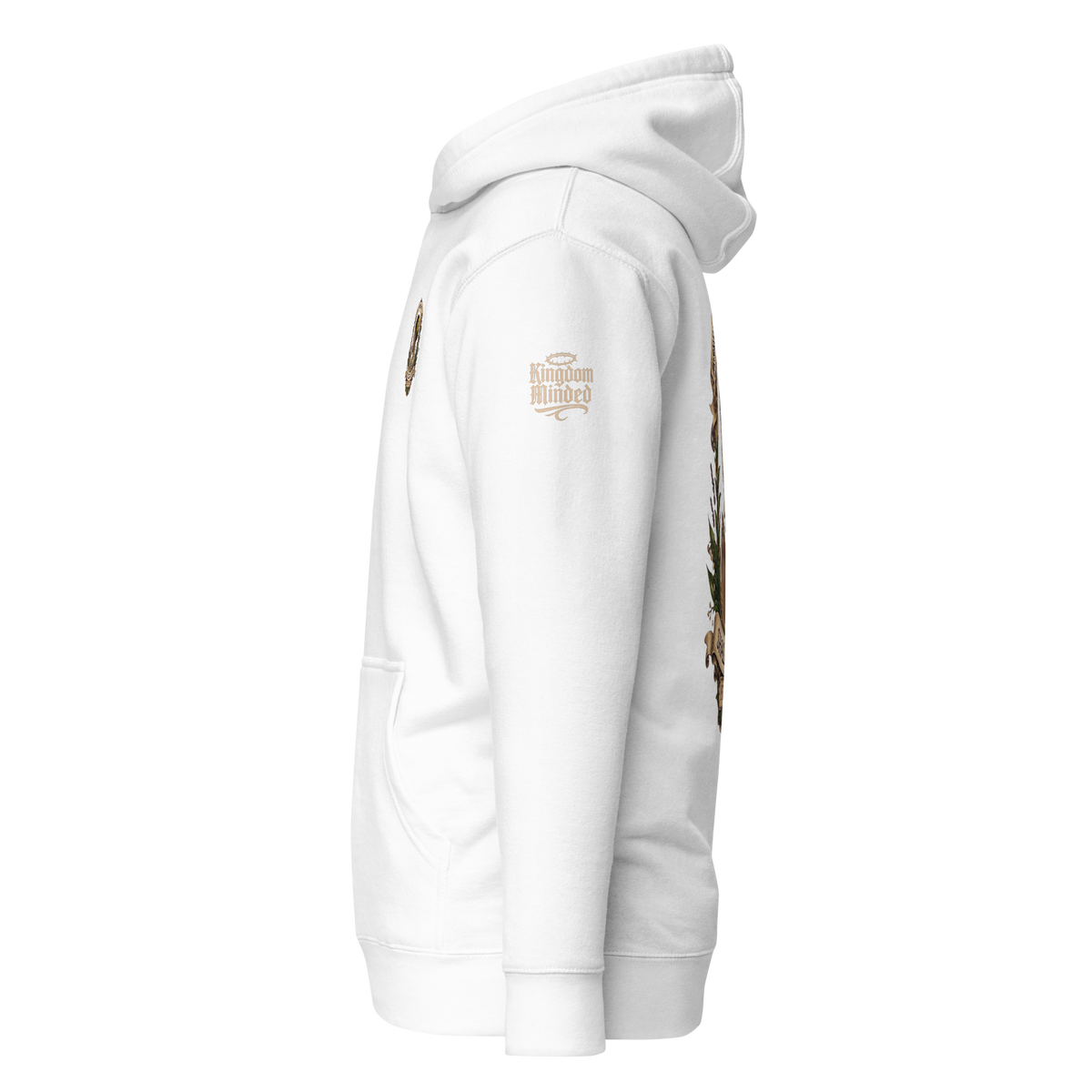 Shall Be Praised Premium Pullover Hoodie — white — Left