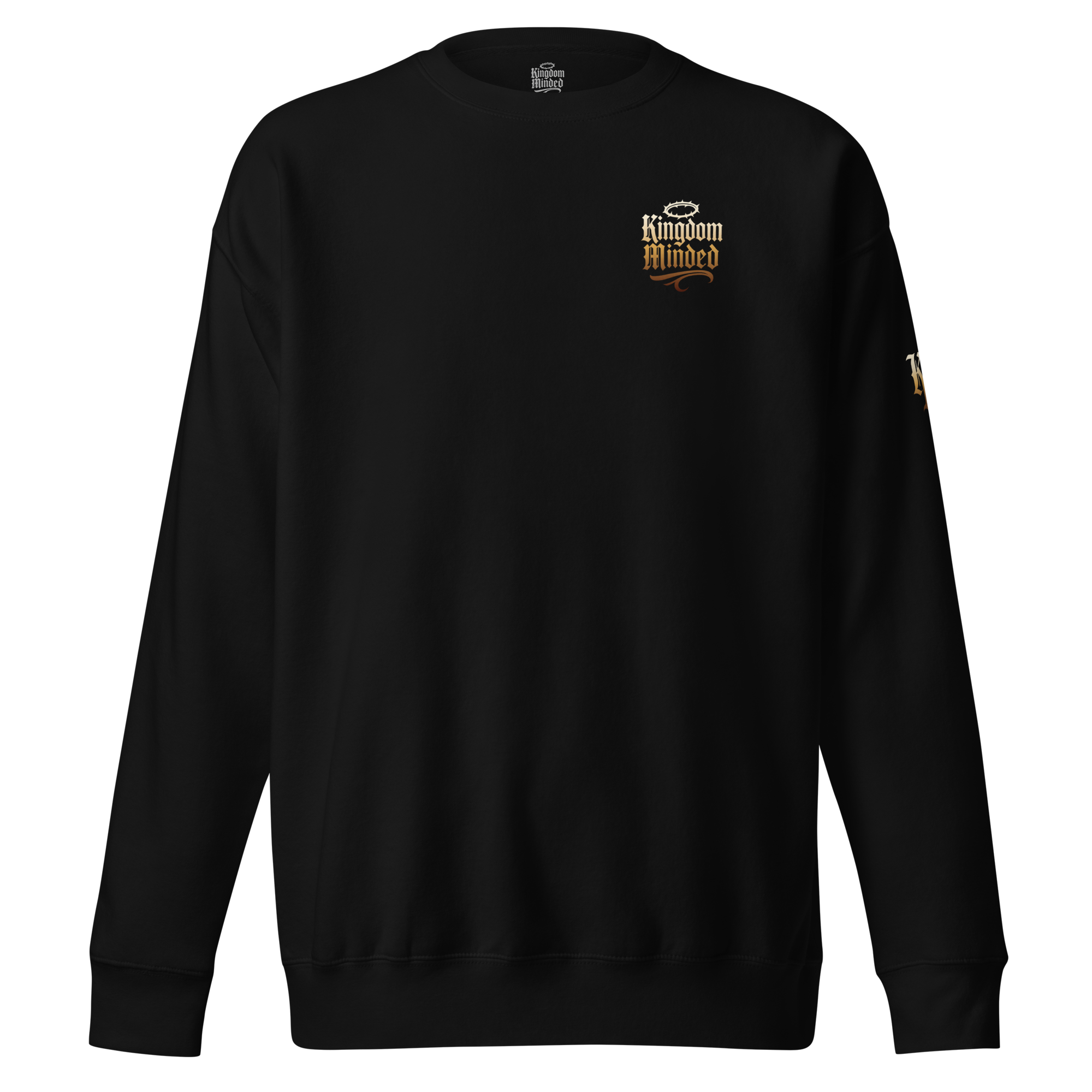 Rooted in Christ Premium Sweatshirt — black — Front