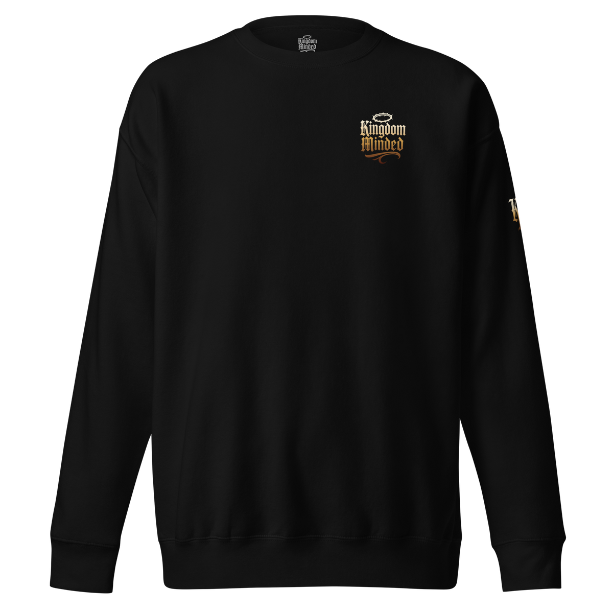 Rooted in Christ Premium Sweatshirt — black — Front
