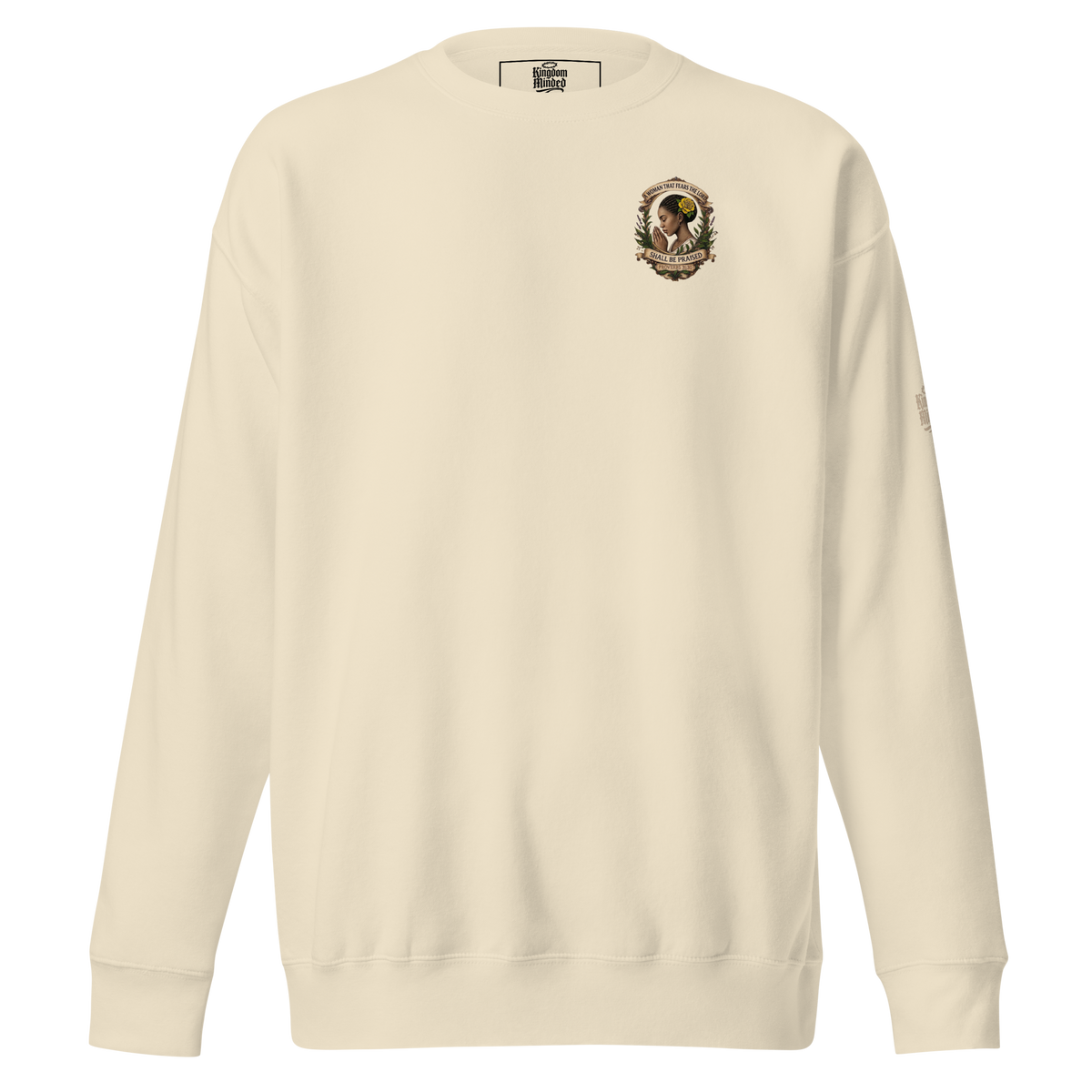 Shall Be Praised Premium Sweatshirt — Bone — Front