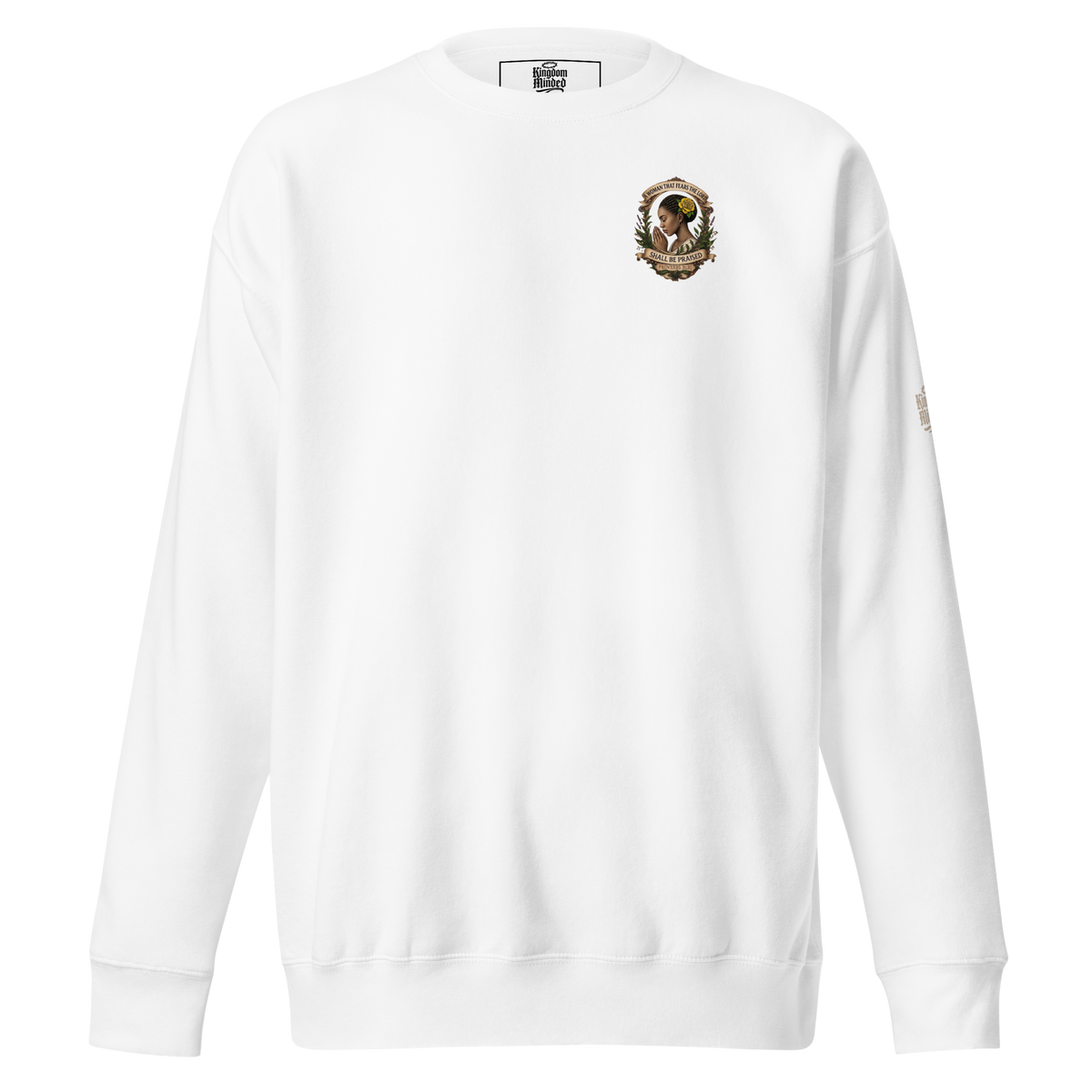 Shall Be Praised Premium Sweatshirt — white — Front