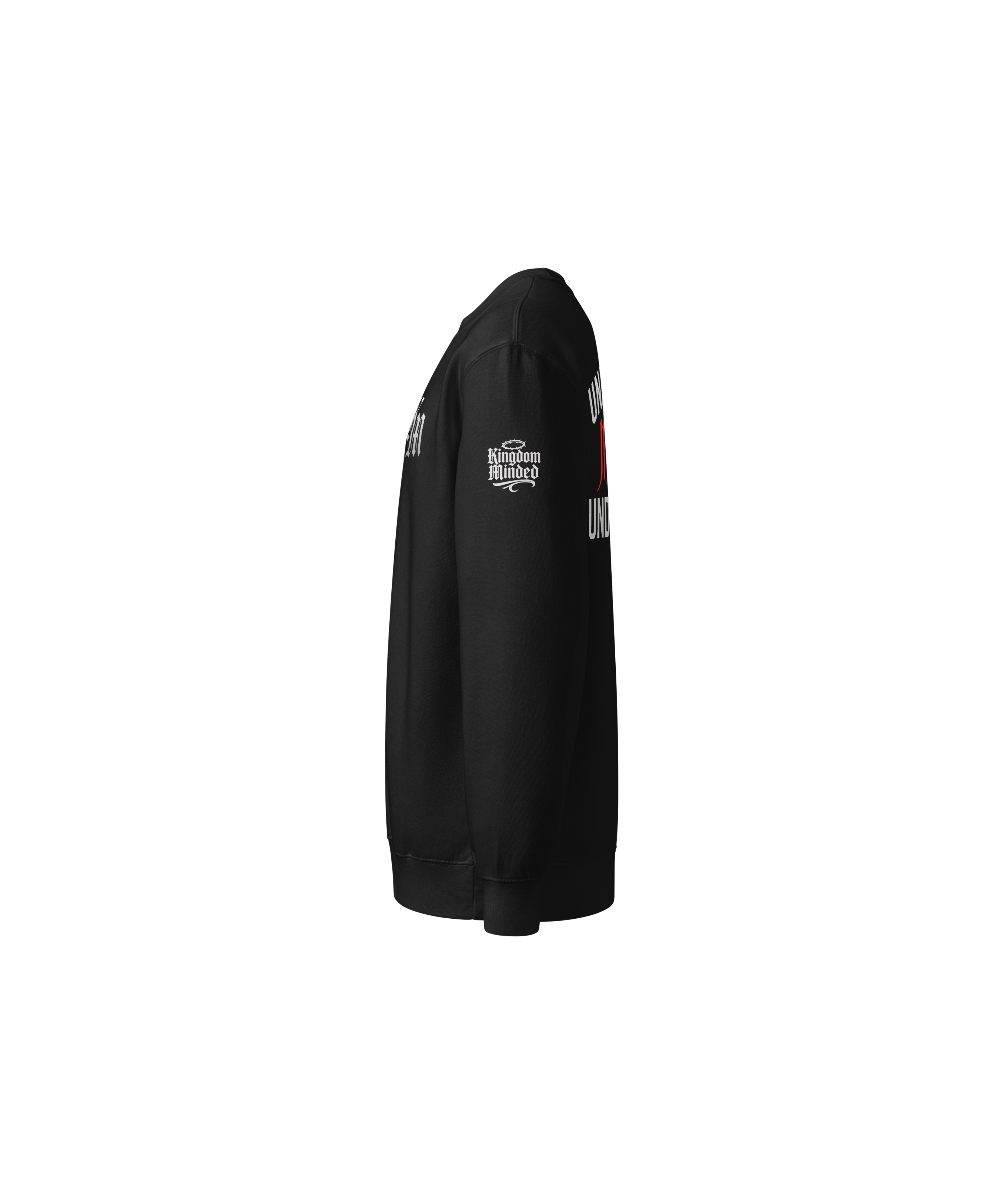 Undefeated. Undisputed. Premium Design Sweatshirt — Black — Left