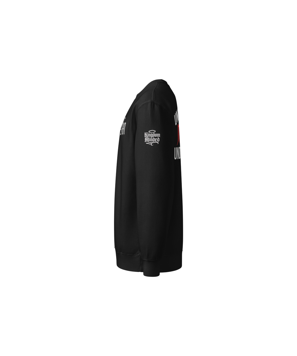 Undefeated. Undisputed. Premium Design Sweatshirt — Black — Left
