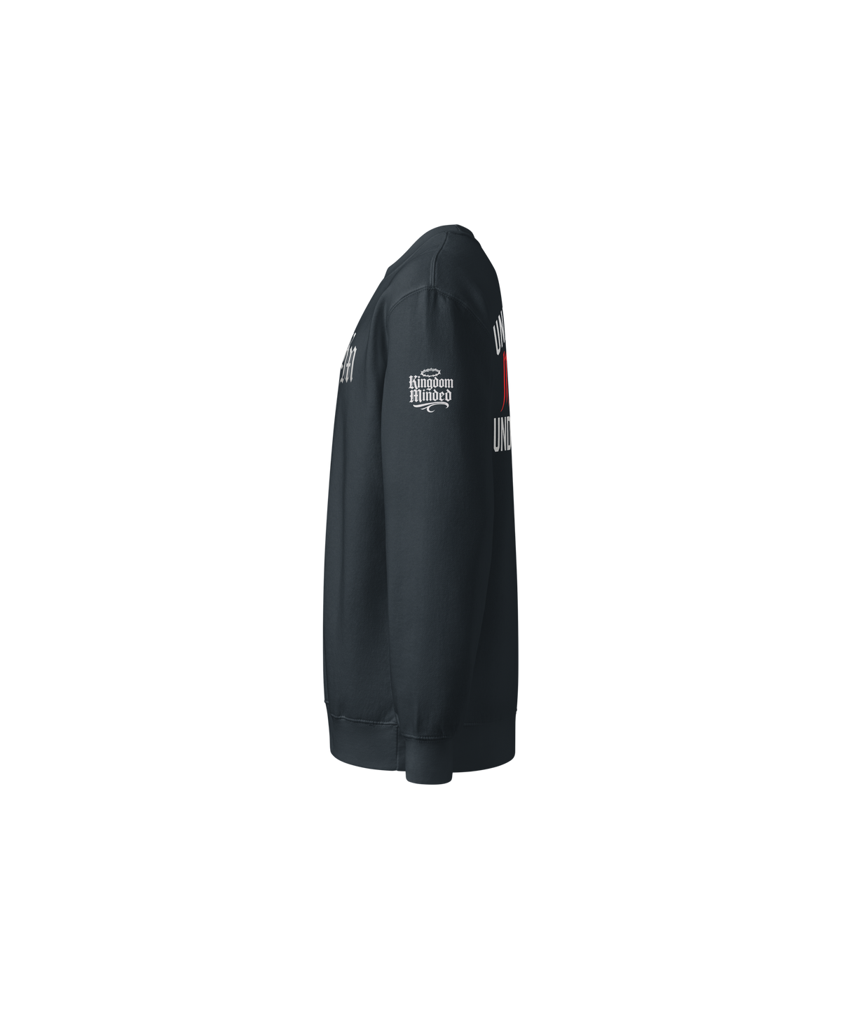 Undefeated. Undisputed. Premium Design Sweatshirt — Navy — Left