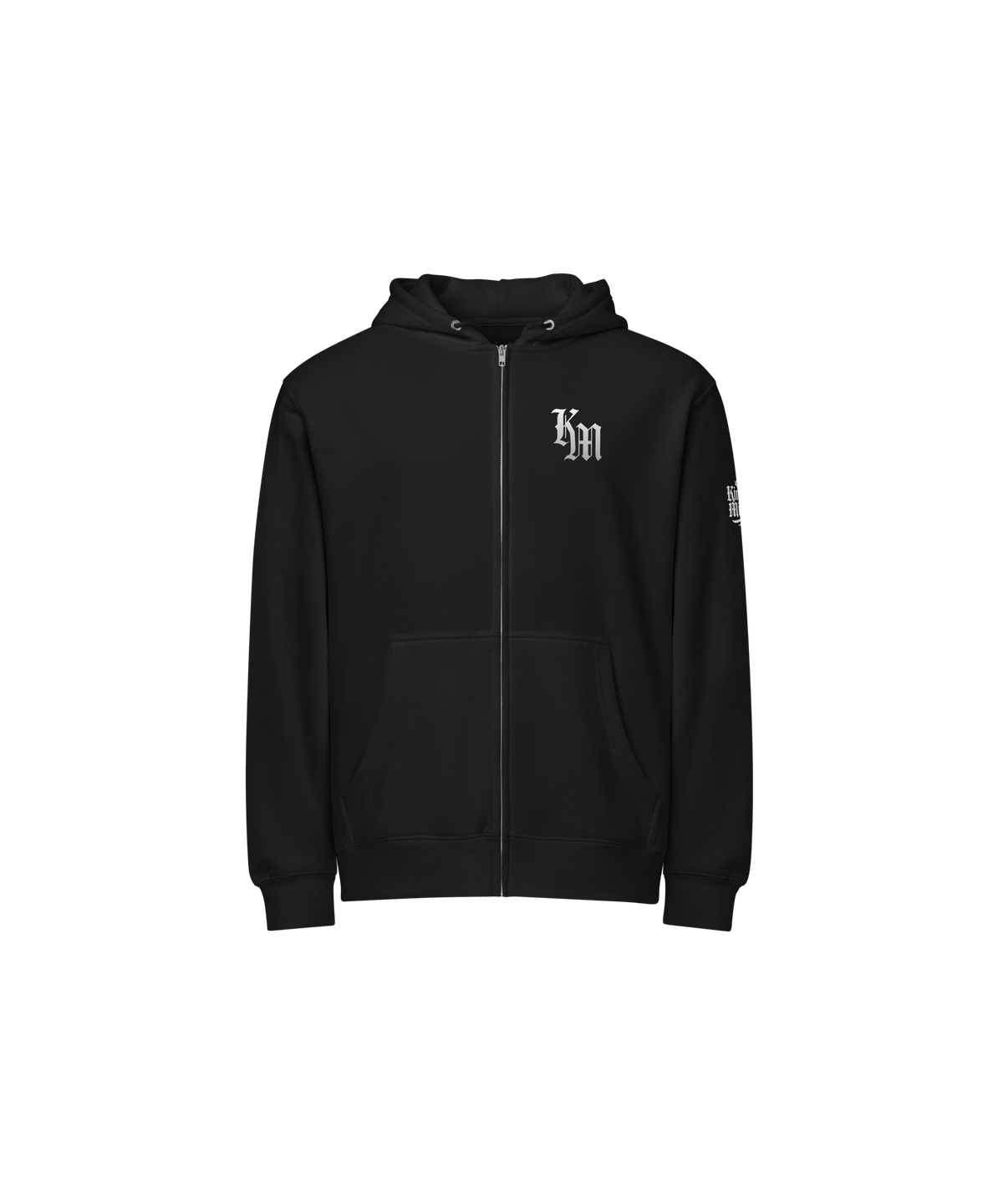 Undefeated. Undisputed. Premium Design Zip Hoodie — Black — Front