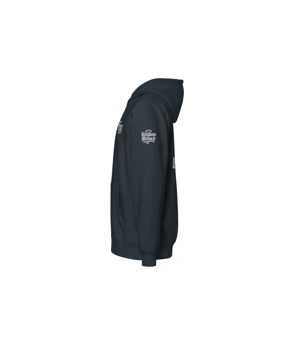 Undefeated. Undisputed. Premium Design Zip Hoodie — Navy — Left
