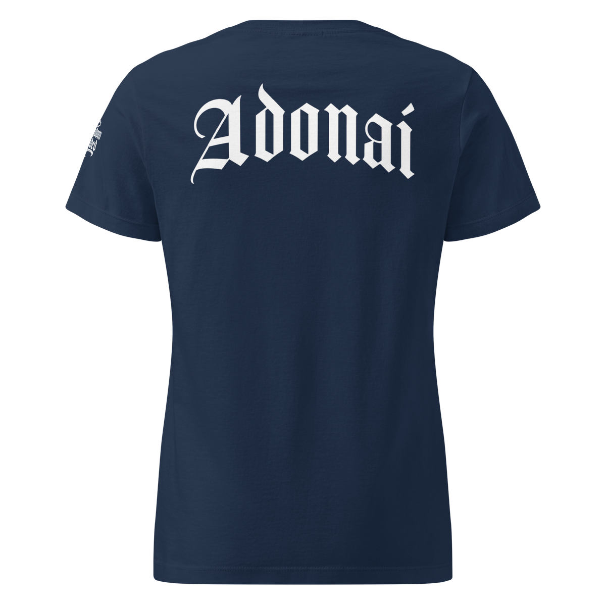 Adonai Premium Women's Tee — Ocean Navy — Back