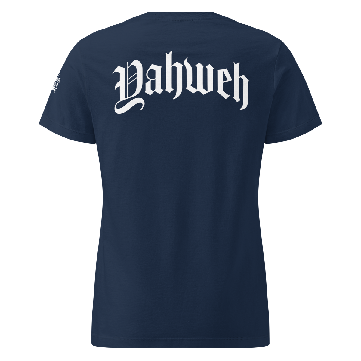 Yahweh Premium Women's Tee — Ocean Navy — Back